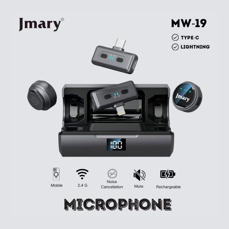 Jmary MW-19 Noise Cancellation Dual Wireless Microphone