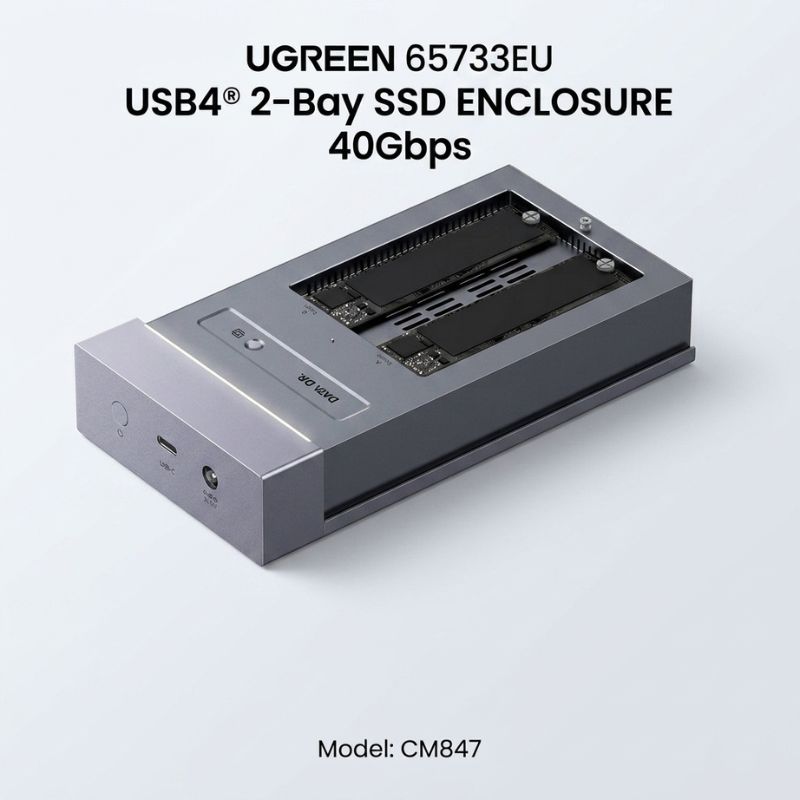 UGREEN 65733EU USB4® 2-Bay M.2 NVMe SSD 40Gbps Enclosure EU – CM847