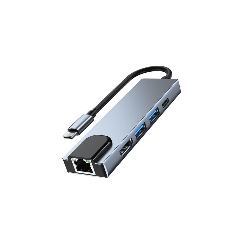 USB C HUB 5 in 1 With (4K HDMI,LAN,USB C Port, USB 3.0)
