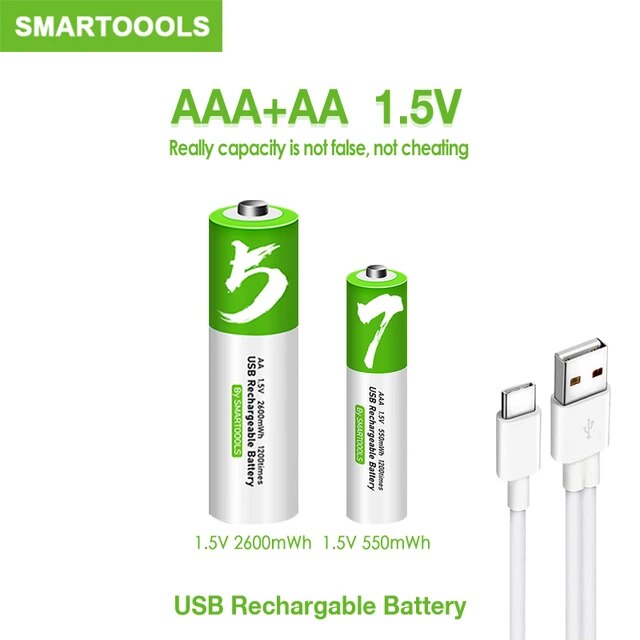 Smartoools Rechargeable Type - C Charging Battery  (for AA and AAA Batteries)