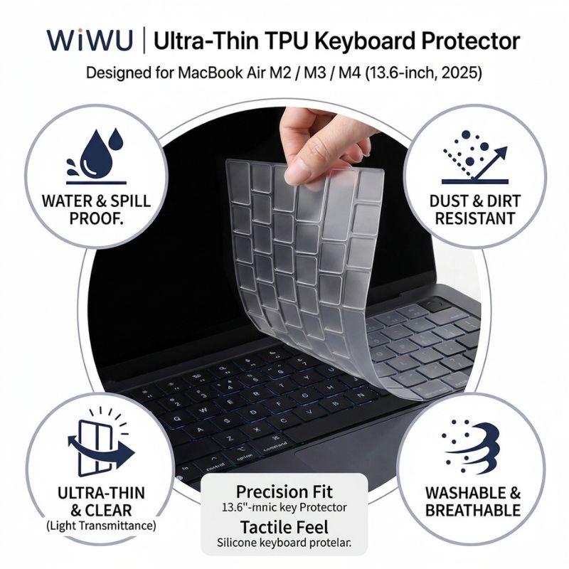 WIWU Keyboard Protector for MacBook Air M2.M3.M4 13.6-inch (2025)