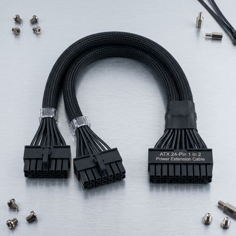 ATX 24-Pin 1 in 2 Power Extension Cable