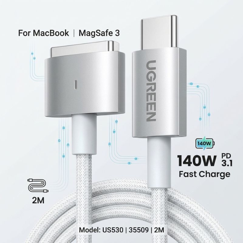 UGREEN 35509 USB-C to MagSafe 3 Charging Cable, 140W PD 3.1, 2M (US530)