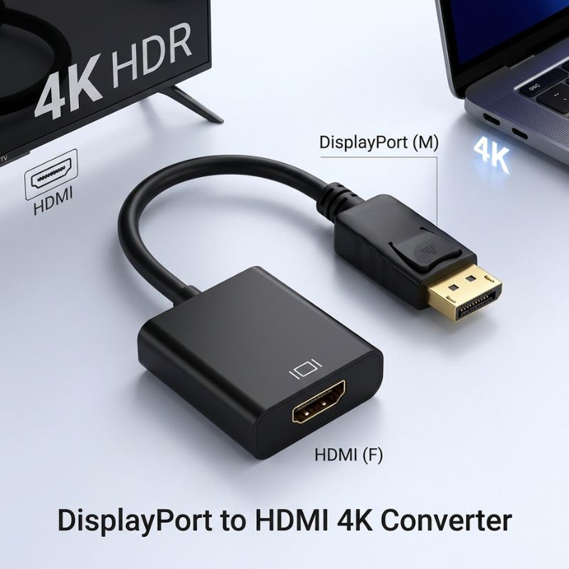 DisplayPort to HDMI Adapter Converters Cable