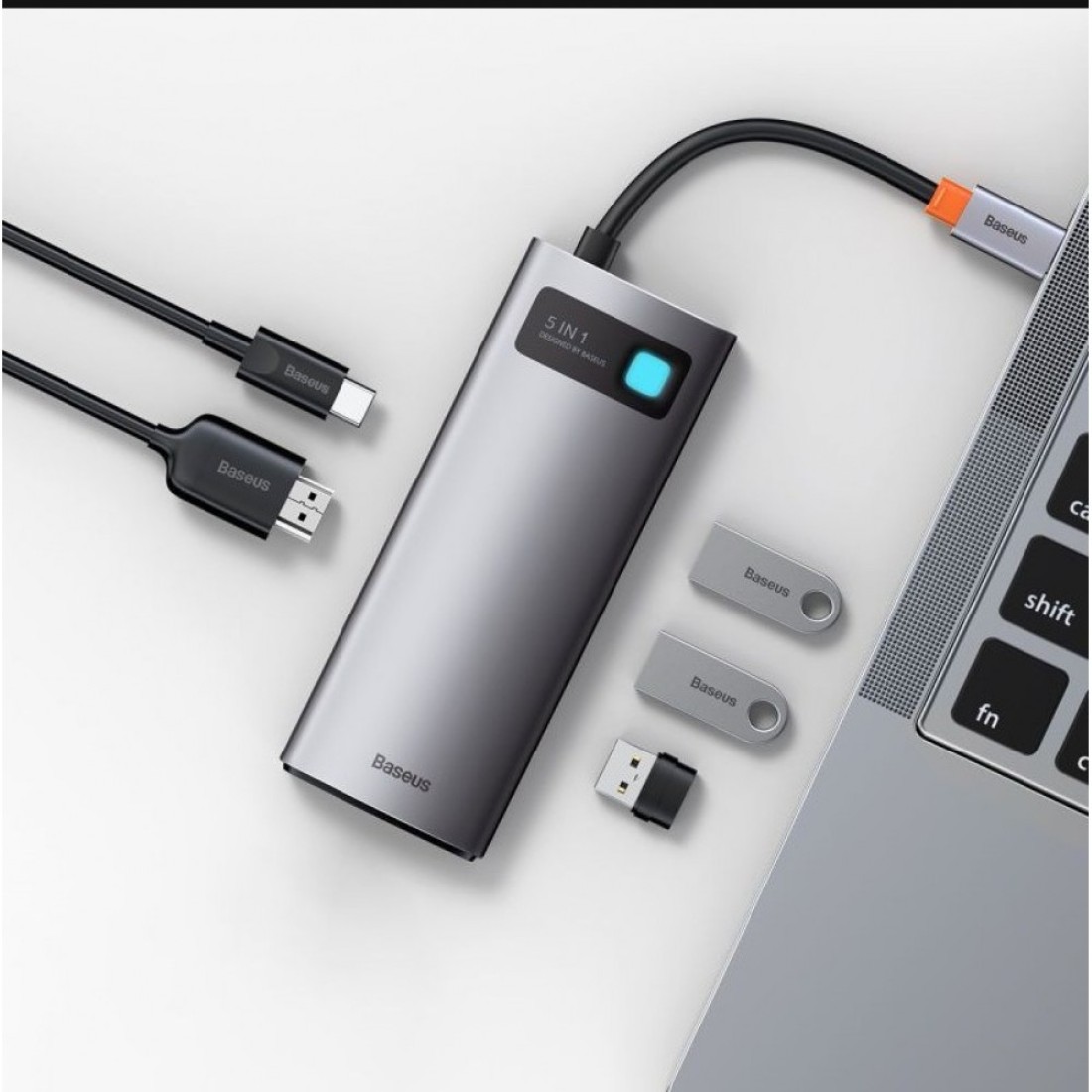 Baseus 5 in 1 Multifunctional Type-C  Docking Station ( USB-C - PD/HDMI /USB 3.0x3 )