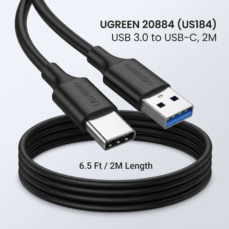 Ugreen 20884  USB 3.0 to USB- C 2M Cable US184