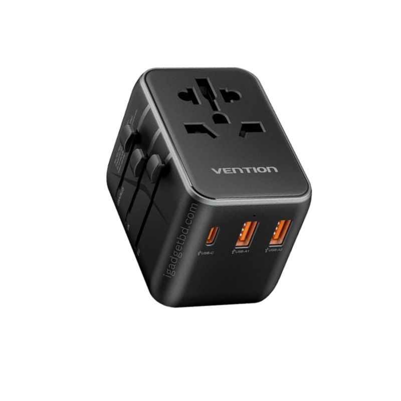 Vention FJEBO 3-Port 20W Universal Travel Adapter