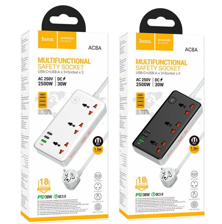 Hoco Power Strip AC8A