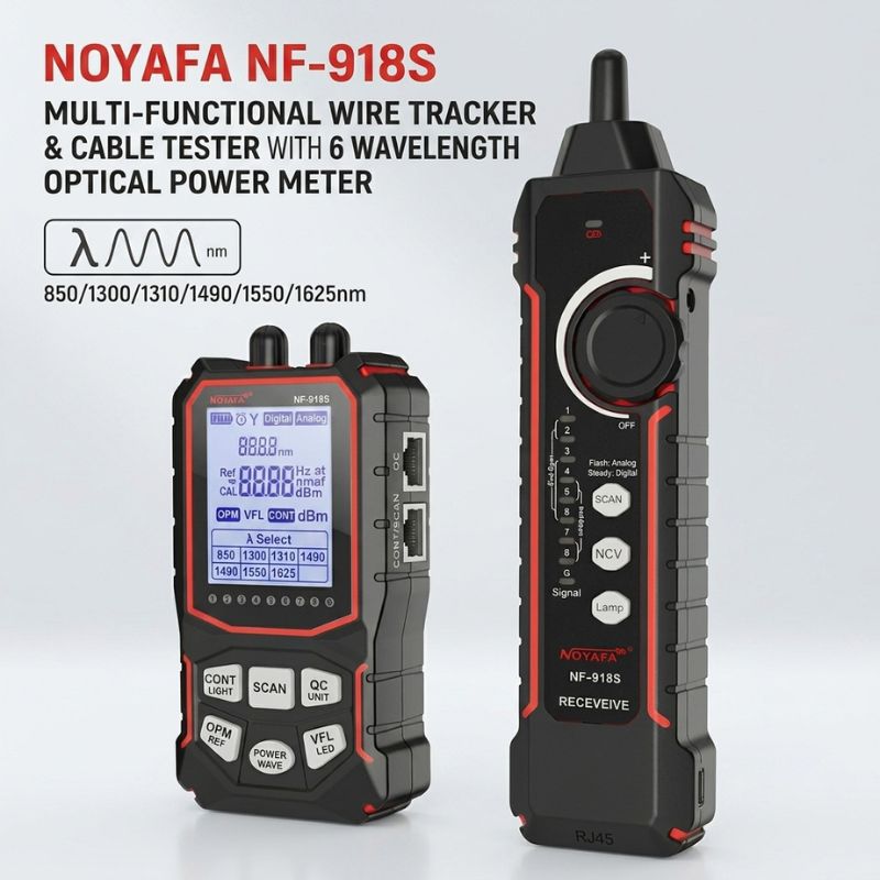 NOYAFA NF-918S Multi-Functional Wire Tracker Cable Tester with 6 wavelength Optical Power Meter