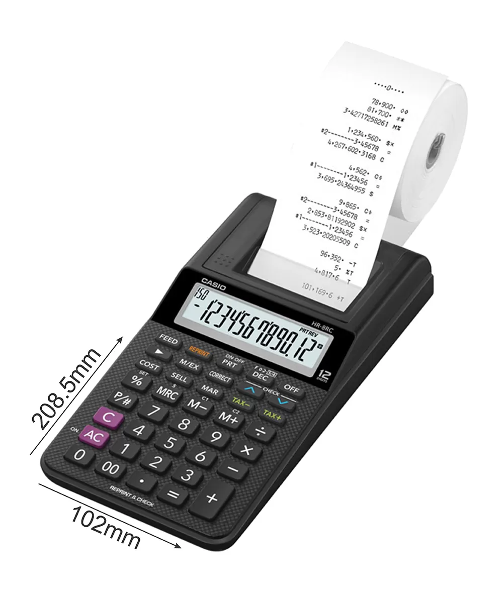 CASIO HR-8RC Mini Printing Calculator
