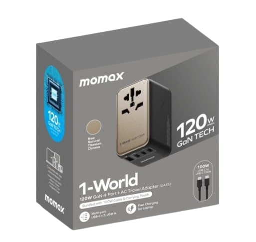 Momax 1-World 120W 4 Port Travel Adapter (UA15)