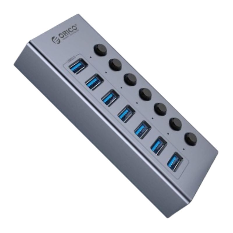 ORICO 7-Port USB 3.0 HUB with Individual Keys (BT2U3-7AB-GY-BP)