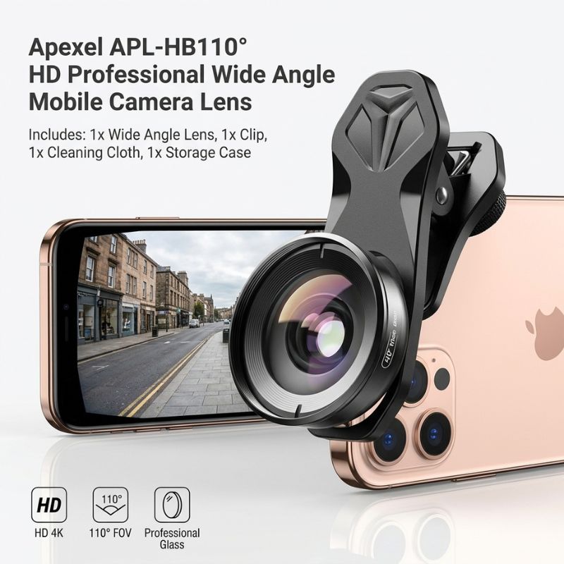 Apexel APL-HB110° HD Professional Wide Angle Mobile Camera Lens