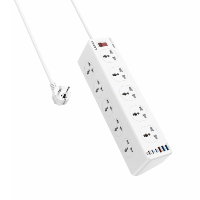 LDNIO SC10610C 10 Port 2 Pin Power Strip With Surge Protection