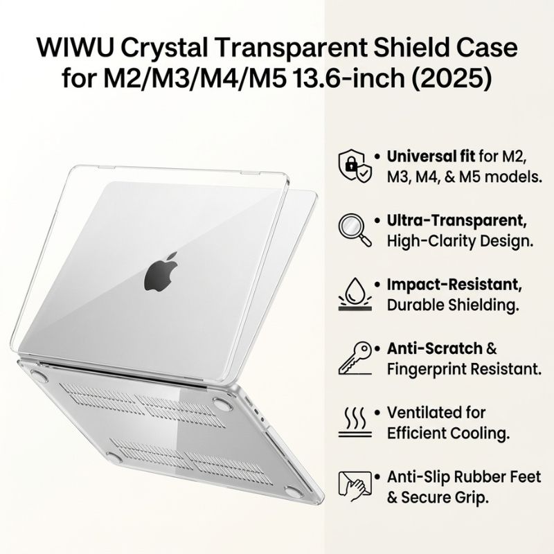 WIWU Crystal Transparent Shield Case M2.M3.M4.M5 13.6-inch (2025)