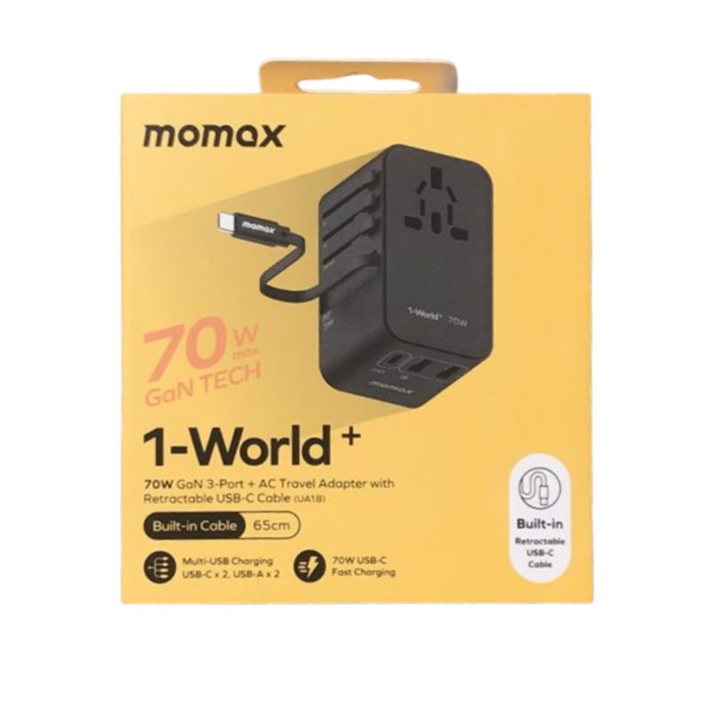 Momax (UA18) 1-World 70W 4 Port Travel Adapter