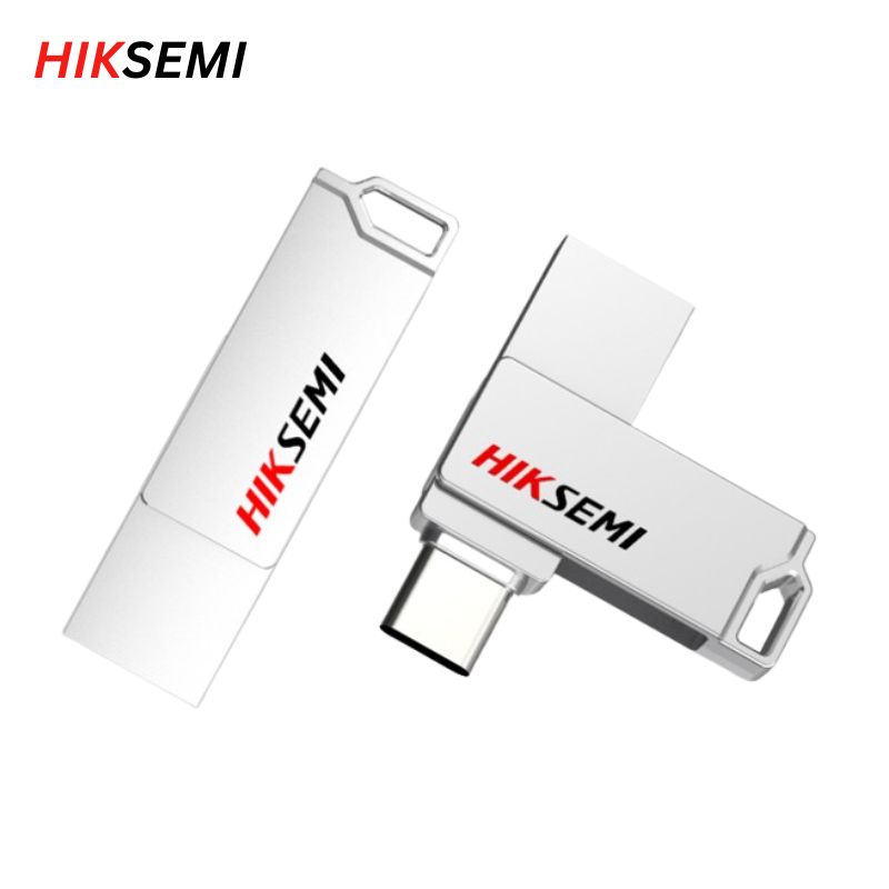 HIKSEMI 256GB SILVER BODY FLASH DRIVE USB 3.2 TYPE A+C (HS-USB-E327C 256G U3 Silver)
