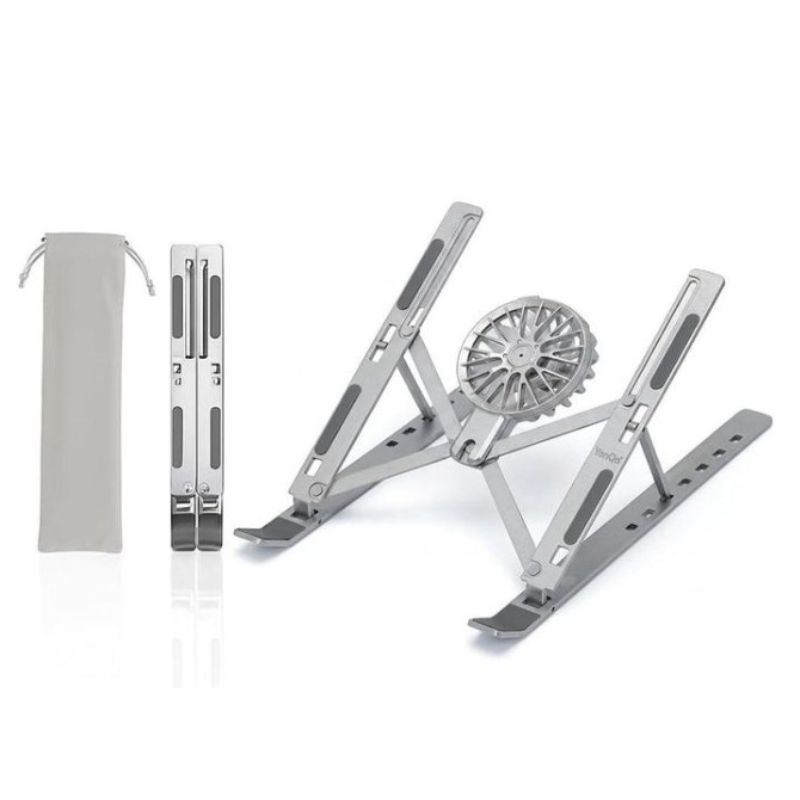 Premium Aluminum Laptop Stand with Detachable Cooling Fan