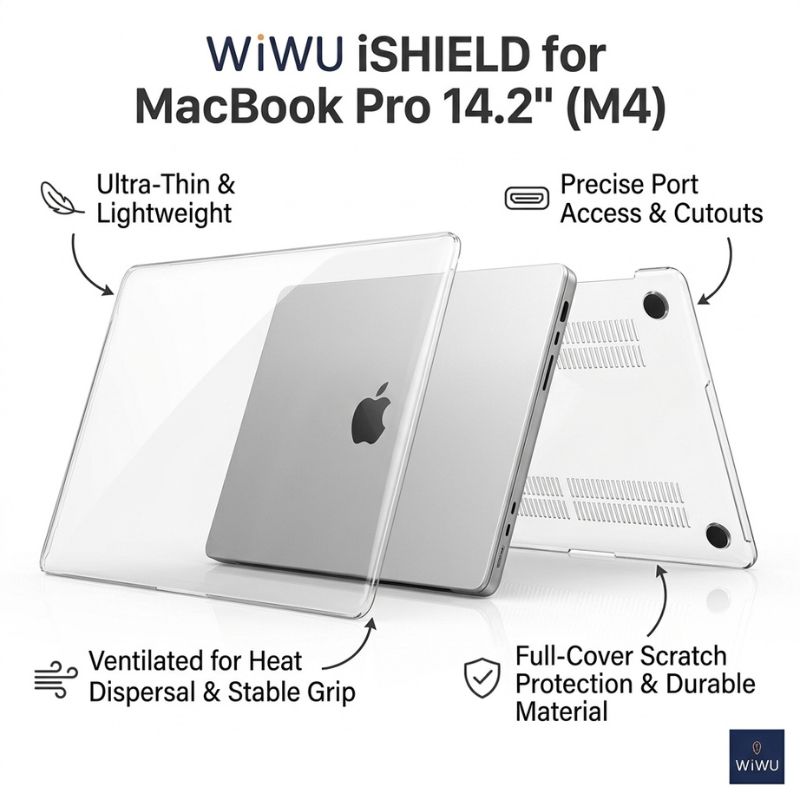 WIWU iSHIELD Ultra Thin Hard Shell Case for MacBook Pro 14.2-inch M4 (2025)